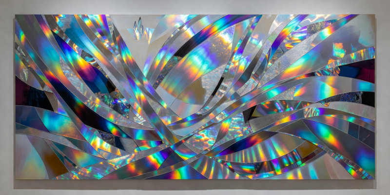 Holographic Abstract Canvas Art Composition
