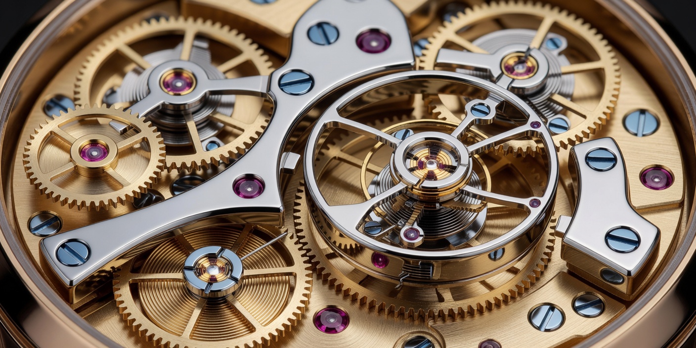 Intricate Tourbillon Watch Movement Internal Components