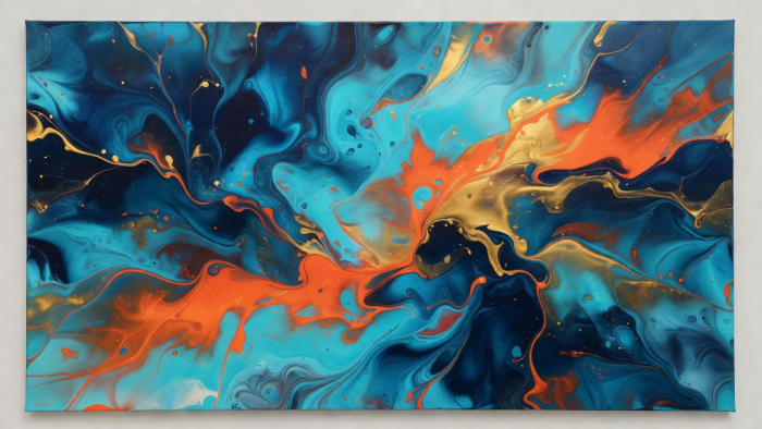Modern Abstract Artwork Fluid Canvas